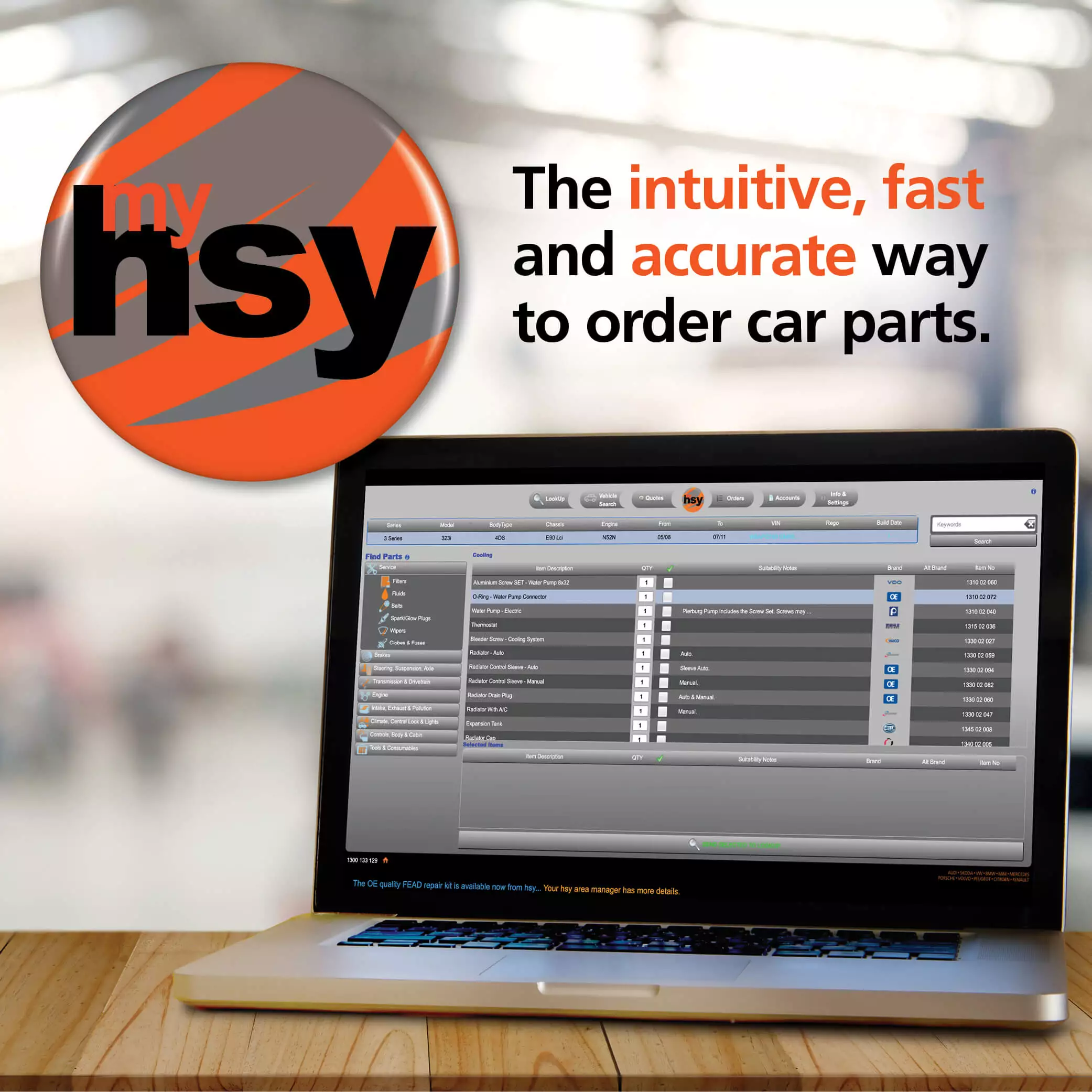 Make parts ordering easy, set up a myhsy account now!